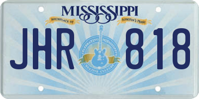MS license plate JHR818