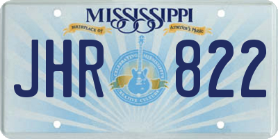 MS license plate JHR822