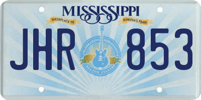 MS license plate JHR853