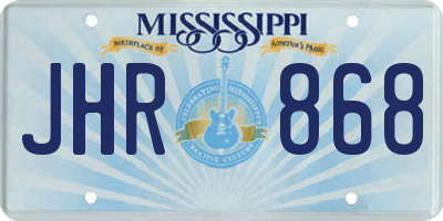MS license plate JHR868