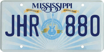 MS license plate JHR880