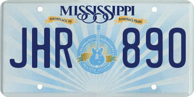MS license plate JHR890