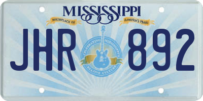 MS license plate JHR892