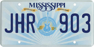 MS license plate JHR903