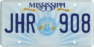MS license plate JHR908
