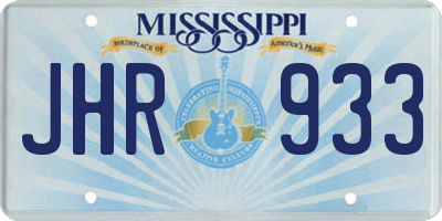 MS license plate JHR933