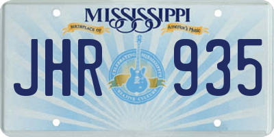 MS license plate JHR935