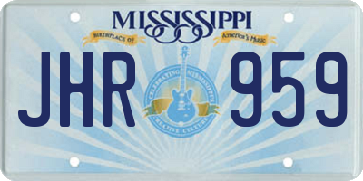 MS license plate JHR959