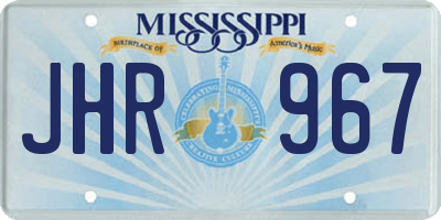 MS license plate JHR967