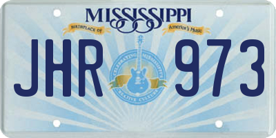 MS license plate JHR973