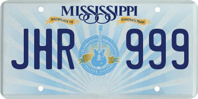 MS license plate JHR999