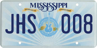 MS license plate JHS008