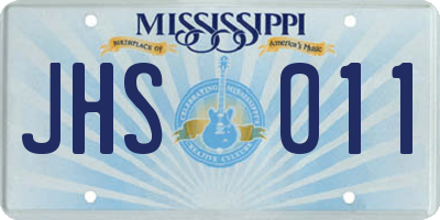 MS license plate JHS011