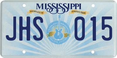 MS license plate JHS015
