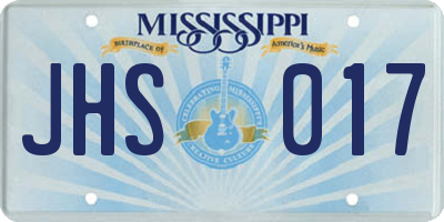 MS license plate JHS017