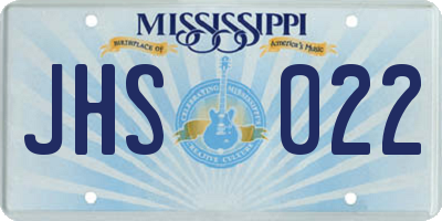 MS license plate JHS022