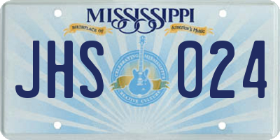 MS license plate JHS024