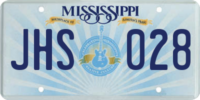 MS license plate JHS028
