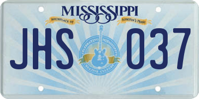 MS license plate JHS037