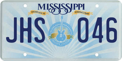 MS license plate JHS046