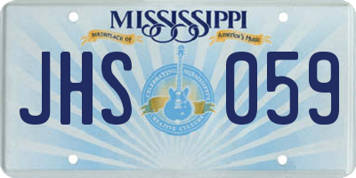 MS license plate JHS059