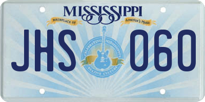 MS license plate JHS060