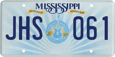 MS license plate JHS061