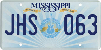 MS license plate JHS063