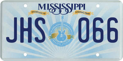 MS license plate JHS066