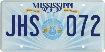 MS license plate JHS072