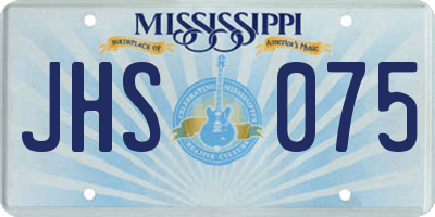 MS license plate JHS075