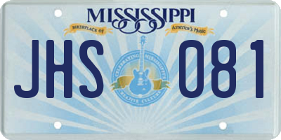 MS license plate JHS081