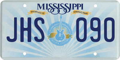 MS license plate JHS090