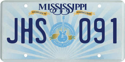 MS license plate JHS091