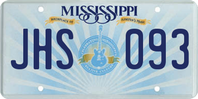 MS license plate JHS093