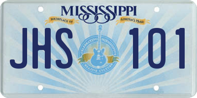 MS license plate JHS101