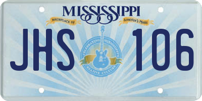MS license plate JHS106