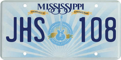 MS license plate JHS108
