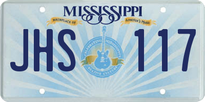 MS license plate JHS117