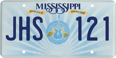 MS license plate JHS121