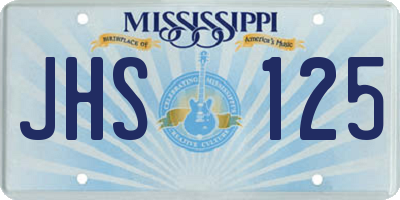 MS license plate JHS125