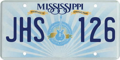 MS license plate JHS126