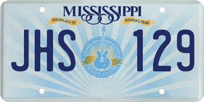 MS license plate JHS129