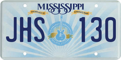 MS license plate JHS130