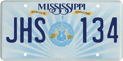 MS license plate JHS134