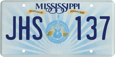MS license plate JHS137