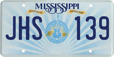 MS license plate JHS139