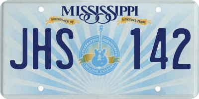 MS license plate JHS142