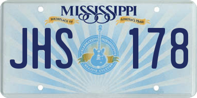 MS license plate JHS178