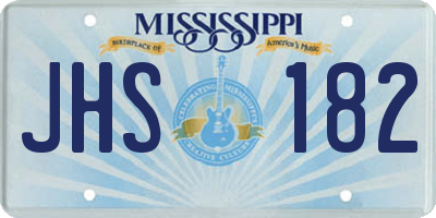 MS license plate JHS182